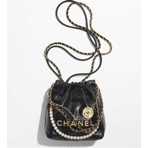 chanel mini black on black|CHANEL CHANEL 22 SMALL HANDBAG .